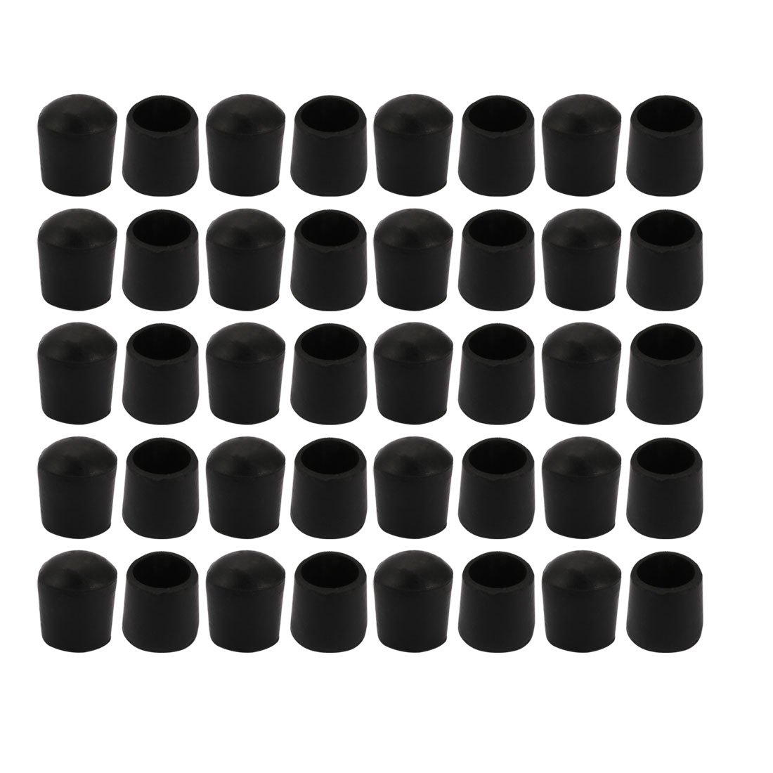 sourcingmap 40pcs Furniture Desk Chair Round Rubber Leg Cap Cover 19mm Inner Diameter Black