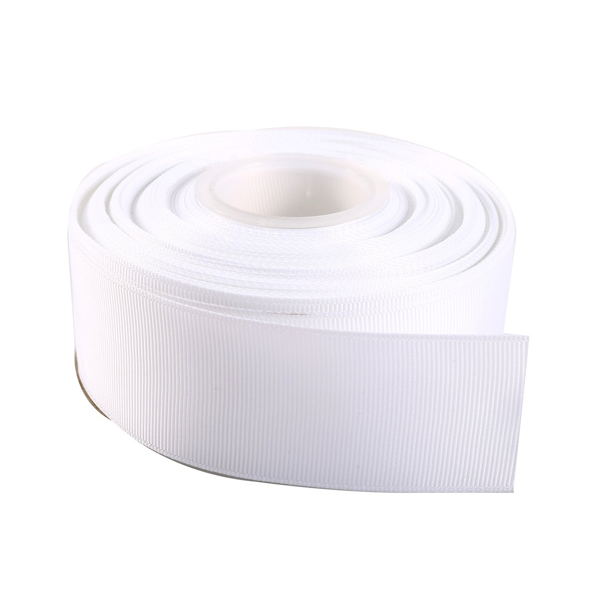 ITIsparkle 38mm Grosgrain Ribbon 22 Meters-Roll Set for Gift Wrapping Cake Decoration Party Favor Hair Braids Hair Bow Baby Shower Decoration Floral Arrangement Craft Supplies, White Ribbon