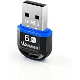 Bluetooth 6.0 USB Adapter for PC, Mini Bluetooth Dongle for Desktop Laptop, Plug &amp; Play Wireless Receiver for Windows 11/10/8.1/7, Supports Keyboard Mouse Headphones Speakers