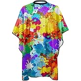 WIRESTER Fashionable Hair Cutting Barber Cape for Men Women, Waterproof Haircut Apron with Adjustable Snap Closure (65 x 55 Inches) - Corlorful Painting