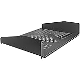 RIVECO 19” 2U Rack Shelf Server Cabinet Mount Vented Cantilever Tray for Network Equipment, 14 Inches 35 CM Depth, Black