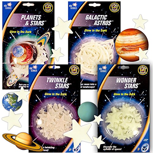 Edu Science Glow In The Dark Stars and Planets Ultimate Galaxy Set -- 140 Pieces (Glow In The Dark Room Decor, Ceiling Walls)