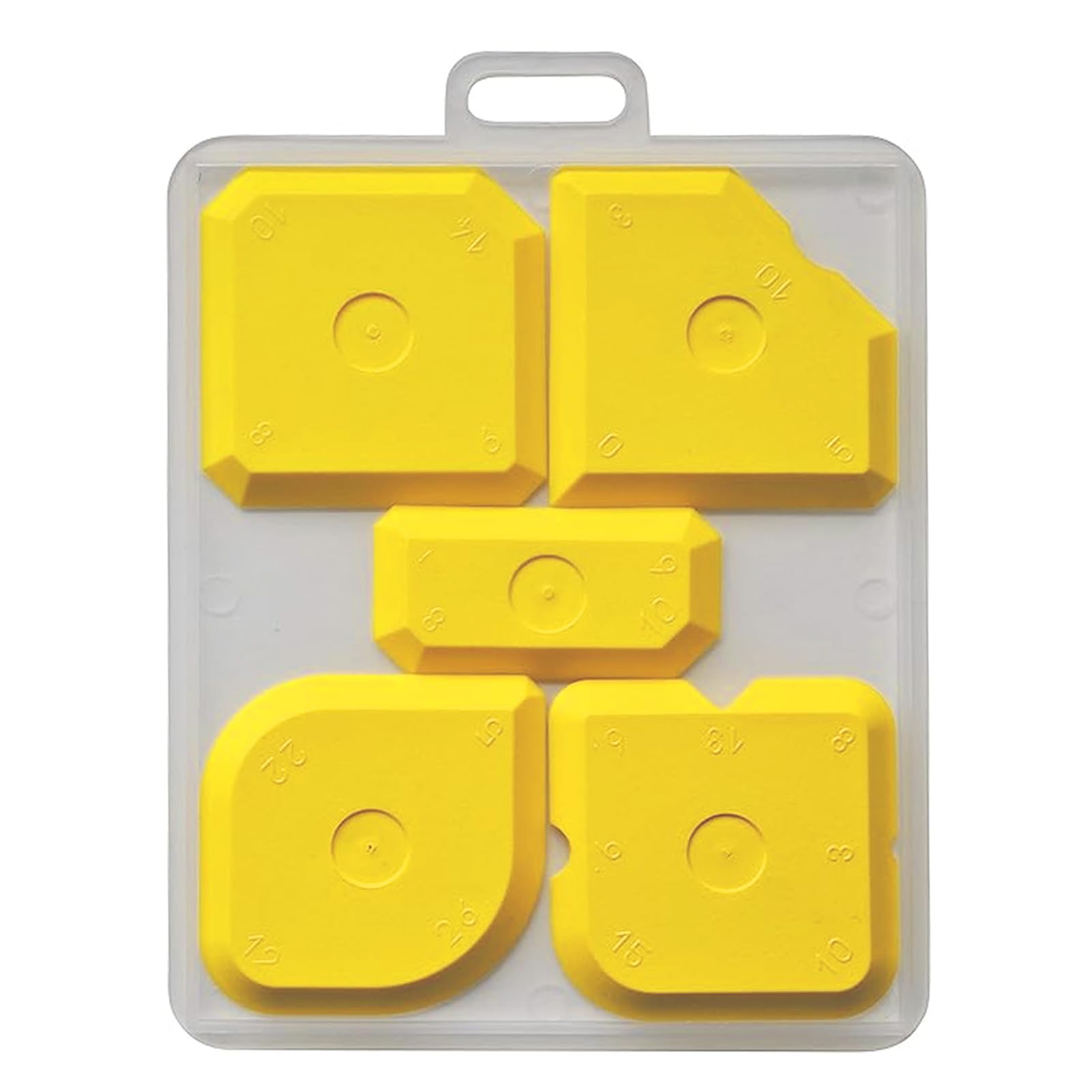 5-in-1 Sealant Applicator Kit, Portable Silicone Caulking Former with 23 Shapes, Mastic Tool for Kitchen & Bathrooms, Yellow