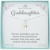Goddaughter Cross with Bronze Infinity Necklace on an 18" Chain, 21mmx10mm - Confirmation Gift Cross Pendant, Easter Present, Christian Charm, First Communion, Sterling Silver 925