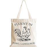 jeilink Funny Chicken Gifts Canvas Tote Bag Weekender Beach Bags Gifts for Women Girl Friendship Birthday Christmas