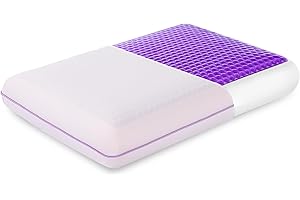 EGOHOME Cooling Gel Memory Foam Pillow - Reversible Cooling Cover, Neck Support for Side, Back and Stomach Sleepers, Removable & Machine Washable, All-Season Comfort, Standard Size, Purple