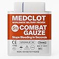 MEDCLOT Hemostatic Gauze First Aid - Combat Gauze Hemostatic Dressing - Stops Bleeding Fast with 100% Kaolin Formula - for Emergency Survival Kit, Doomsday Prepping Supplies & More - 3’’ x 5’’