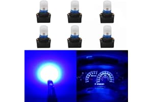 WLJH Blue T10 Led Bulb Dash Lights Dashboard Instrument Panel Cluster Gauge 2825 194 w5w Car Interior Lamp Twist Sockets Pc195 Pc194 Pc168, Pack of 6