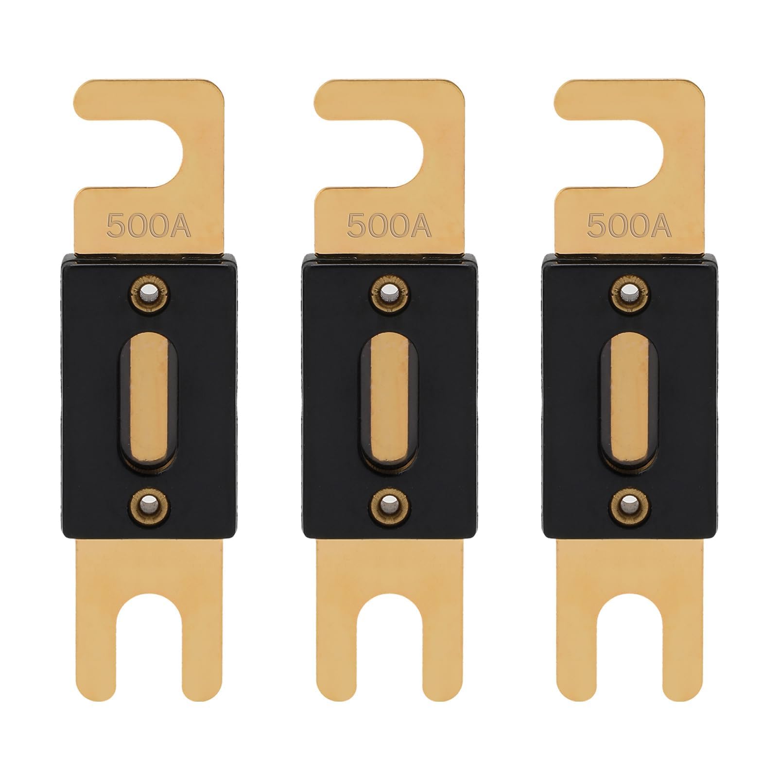 VEXUNGA ANL Fuse 500A Blade Fuses 500 Amp 32VDC 500Amp Gold for Car Audio Video System (Pack of 3Pcs)