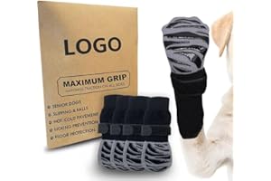4 Pcs Dog Socks, Dog Shoes for Injured Pets Stop Licking Paws, Suitable for Indoor Outdoor Walking (Black, M)