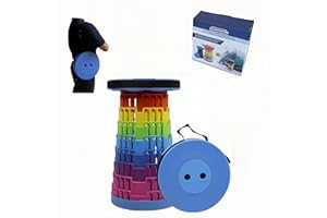 DNXCDM Retractable Seat for Adults New Generation Durability and Thicker,Outdoor Portable Collapsible Stool Folding Stool Rainbow Colour for Camping,Fishing,Line Up,BBQ