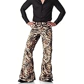 Men's Velvet Relaxed Vintage 60s 70s Bell Bottom Stretch Fit Classic Comfort Flared Flares Retro Leg Disco Pants