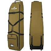 Goloni Golf Travel Bag with Wheels for Airlines, Heavy Duty Golf Club Travel Case, Water Resistant Golf Bag Cover for Air Travel, Portable Foldable Golf Luggage for Men Women