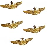 5Pcs Gold Wings Pin Badge Metal Aviator Wings Pins 2.32" for lapel pins for clothes,hats,jackets,professional uniforms