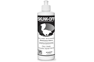 ODORCIDE Skunk Off Pet Odor Eliminator Soaker Bottle - Ready to Use Skunk Odor Remover for Dogs, Cats, Home, Car, Clothes & More – Skunk Odor Eliminator Pet Cleaner w/Non-Enzymatic Formula, Safe for Pets, 8oz