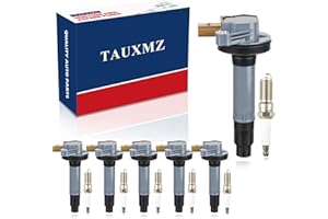 TAUXMZ Ignition Coil UF646 and Spark Plug SP534 Compatible with Ford F-150 Transit-150 250 350 HD Flex Explorer Taurus Lincoln MKS MKT Navigator V6 3.5L Replaces DG549 C1814 NP6134,Set of 6