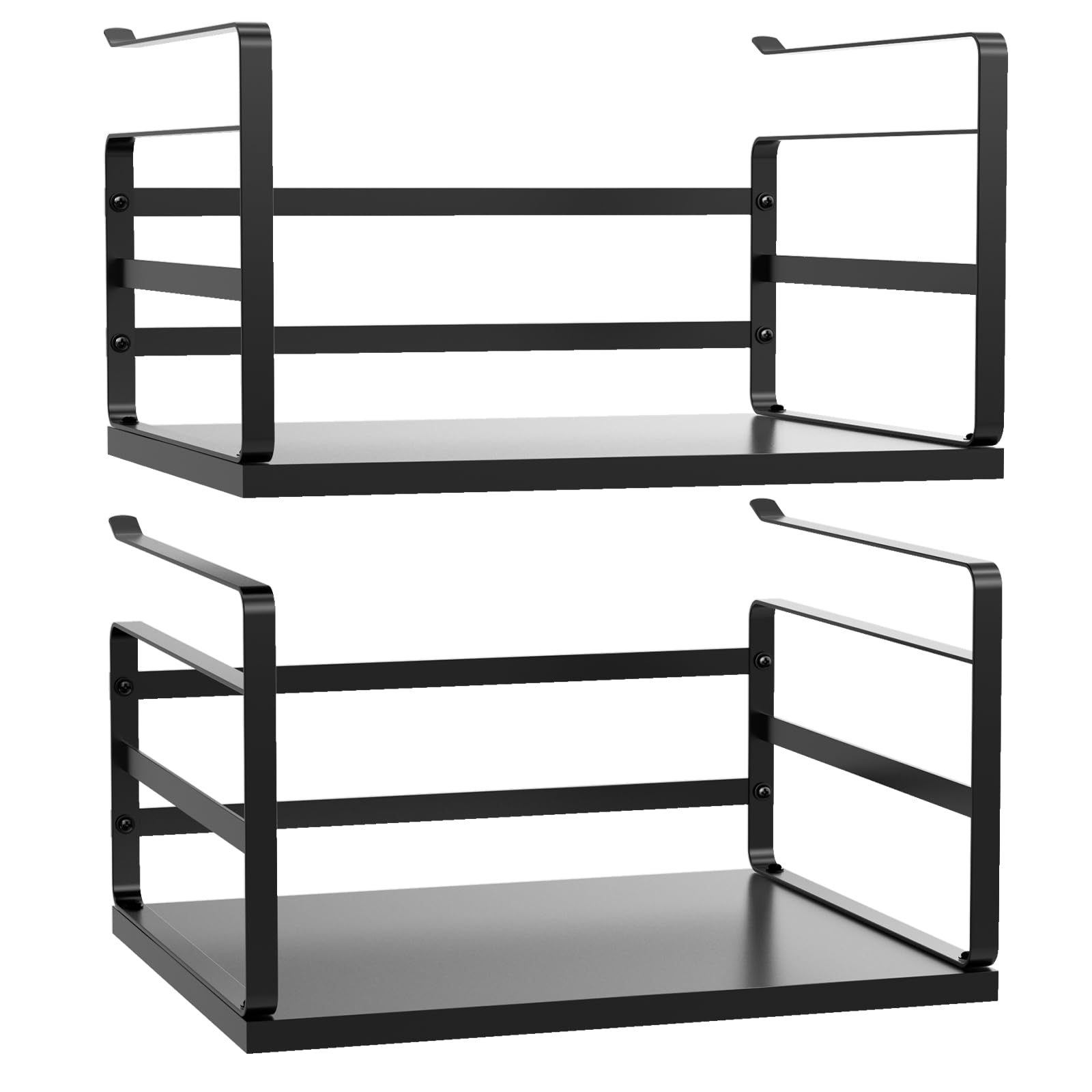 Photo 1 of PEKGRIL 2 Pack Large Under Shelf Basket, Black Undershelf Storage Basket, Heavy Duty Slide-in Hanging Storage Basket, Metal Under Cabinet Organizer for Kitchen, Pantry, Desk, Bookshelf, Cabinet