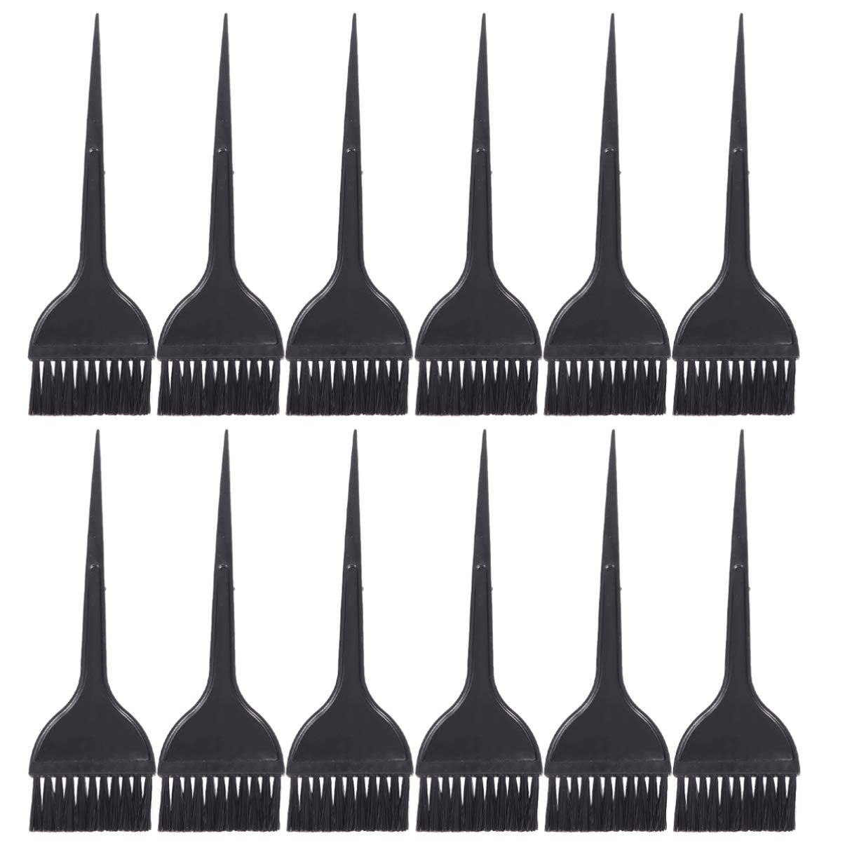 Pixnor 12 Pack Hair Dye Brushes, Highlight Brush Handle Hair Coloring Dyeing Kit Color Tint Applicator for Salon Black : Beauty