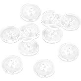 Clear Buttons Pack of 100 3/4" (19 mm) Transparent Sewing Buttons 0.75 inch 4 Hole 30L Round Bulk Crafts Replacement Large Plastic Button for Dress Pants Shirt Skirt Blouse Decorative Craft DIY