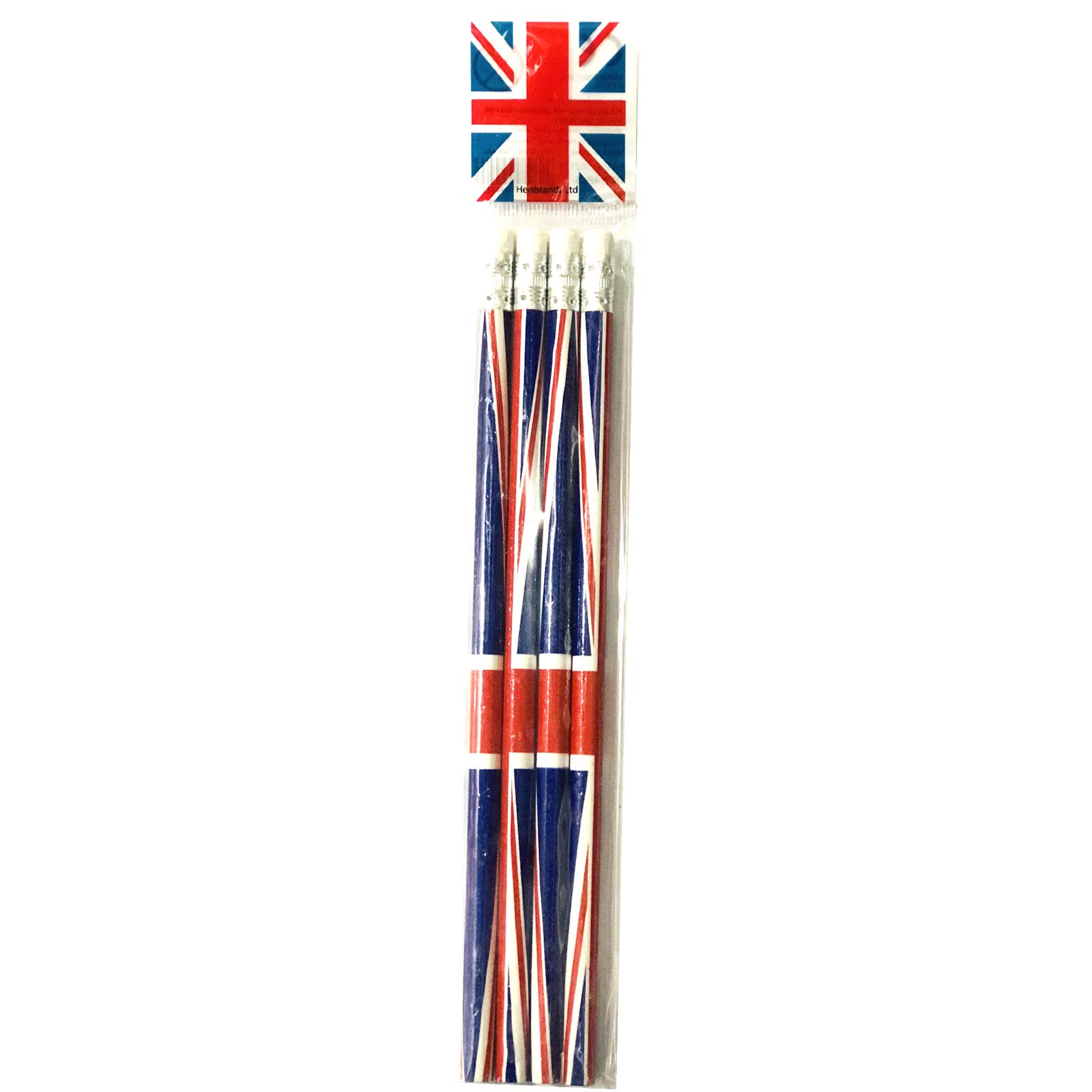 HENBRANDT 16 Union Jack Pencils with Eraser Souvenir Collectable