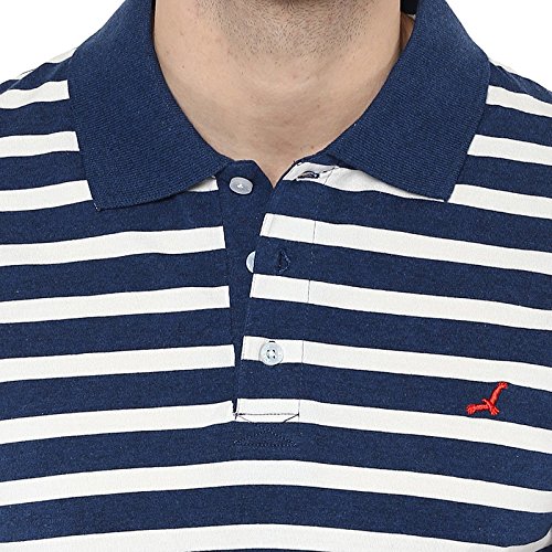 american crew men's cotton polo white and navy melange