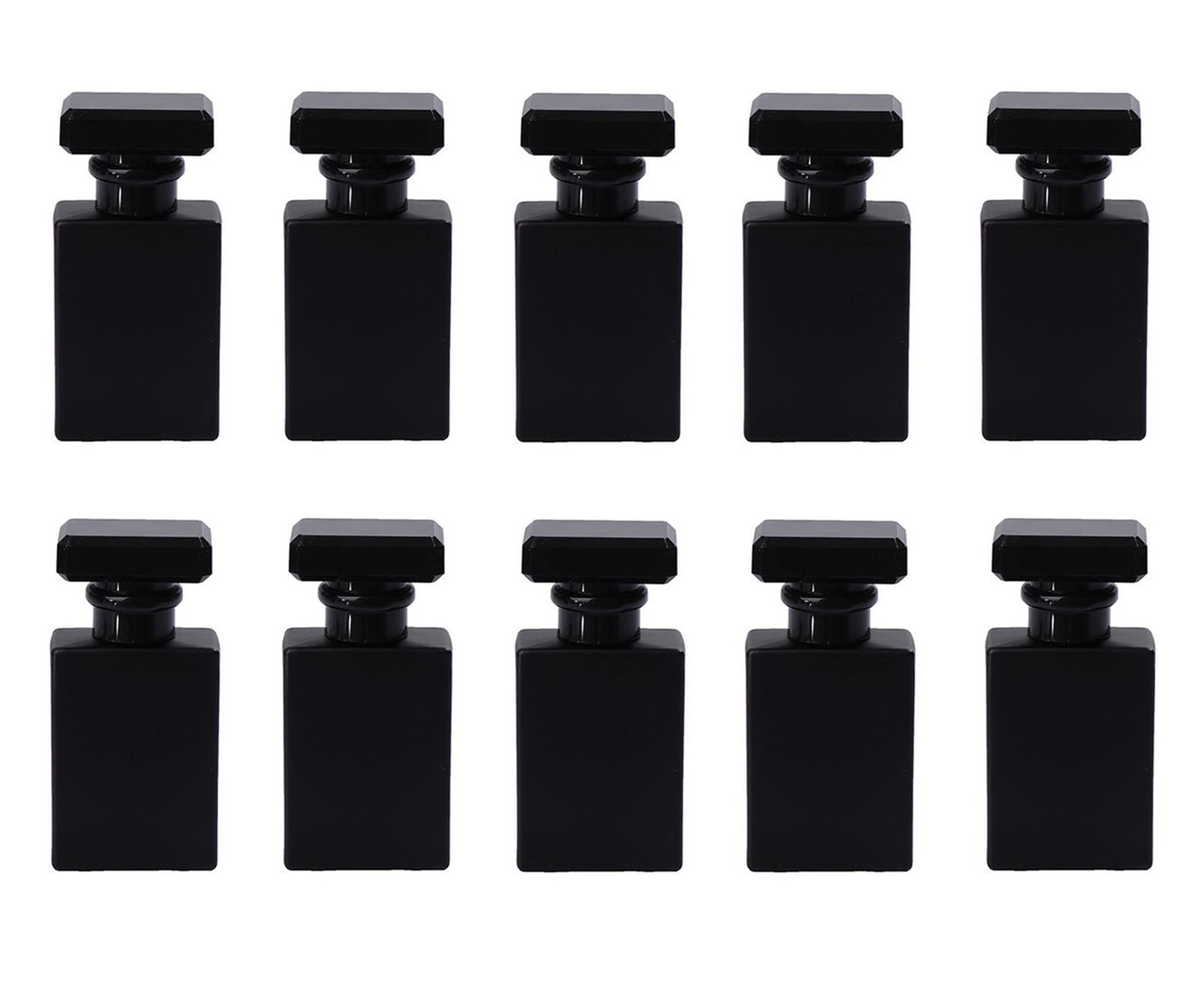 Photo 1 of 30ML Glass Perfume Bottles Empty Spray Perfume Bottles Square Refillable Portable Empty Refillable Perfume Atomizer Vials Reusable Cosmetic Containers for Perfume Essential Oils Liquids,10 Pack (Black)
