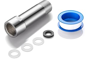 Cobbe Shower Head Extension Arm, 3-Inch Shower Arm Extender, Stainless Steel Shower Pipe Arm for Bathroom, Adjustable Extension Pipe (Chrome)