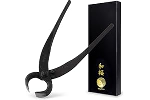 Wazakura Hand Forged Bonsai Root Cutter MADE IN JAPAN 6.7 inch (170 mm), Black Carbon Steel Bonsai Tree Cutter for Branch and Roots, Multipurpose Japanese Gardening Tools