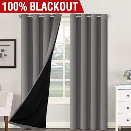 Amazon Com H Versailtex Full Blackout Grommet Lined Curtains And