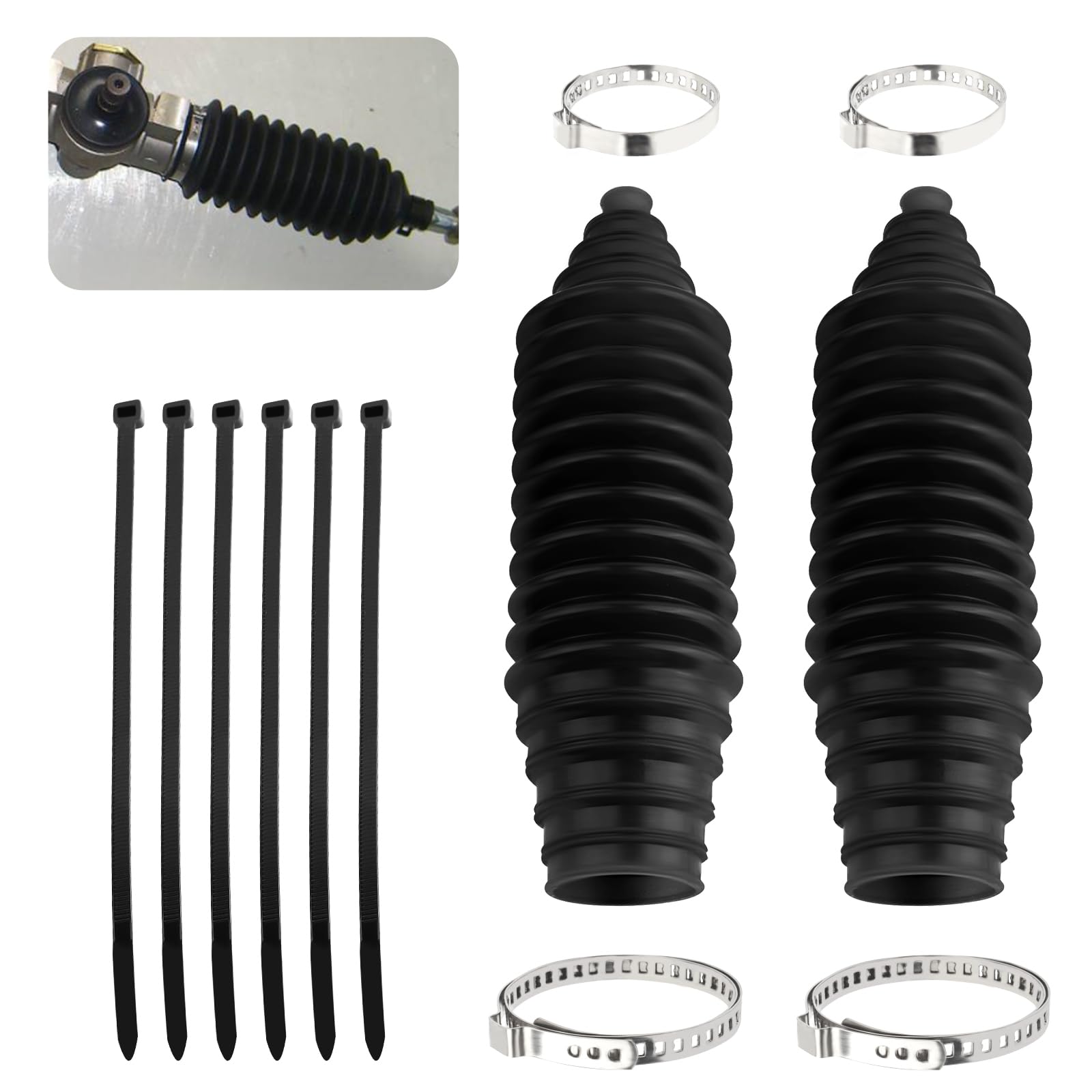 Tie Rod Boot Kit with Pinion Bellow Cable Ties and