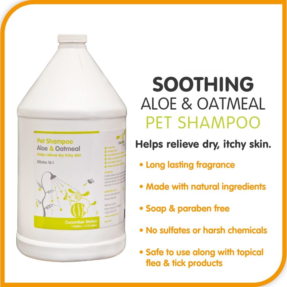 Nootie Cucumber Melon Soothing with Aloe and Oatmeal Pet Shampoo, 1 gal, 3.78 l (Pack of 1) - Image 4