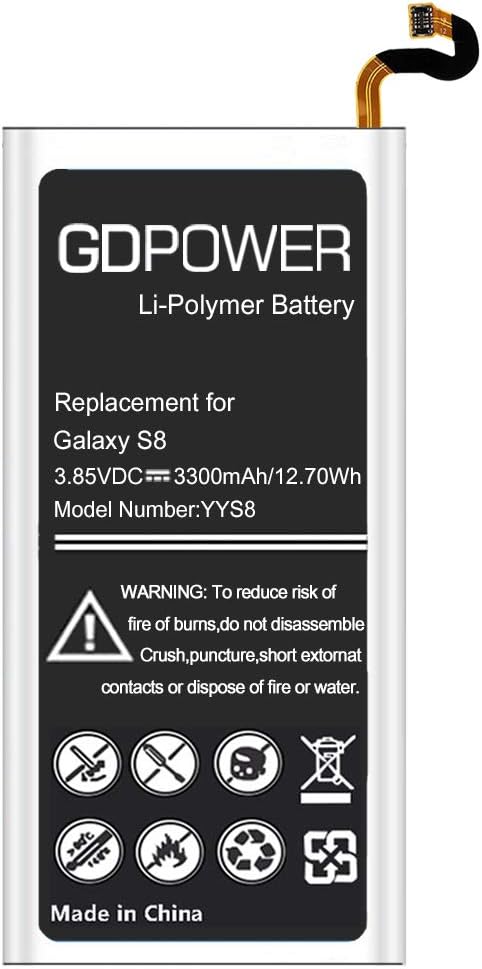 Galaxy S8 Battery, GDPower 3300mAh High Capacity 0 Cycle Battery EB-BG950ABE Replacement for Samsung Galaxy S8 G950 G950V G950A G950T G950P G950F with Complete Tool Kits -3 Year Warranty