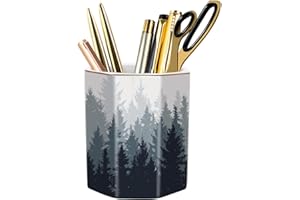 WAVEYU Pencil Pen Holder for Desk, Cute Makeup Brush Holder, Desktop Supplies and Accessories for Women Students, Art Supply 