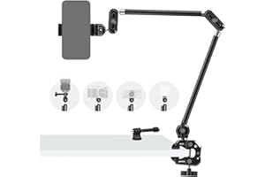 NEEWER 30" Articulating Magic Arm with Super Clamp/Action Cam Mount/Phone Holder, Overhead Camera Desk Mount Mic Boom Stand, 