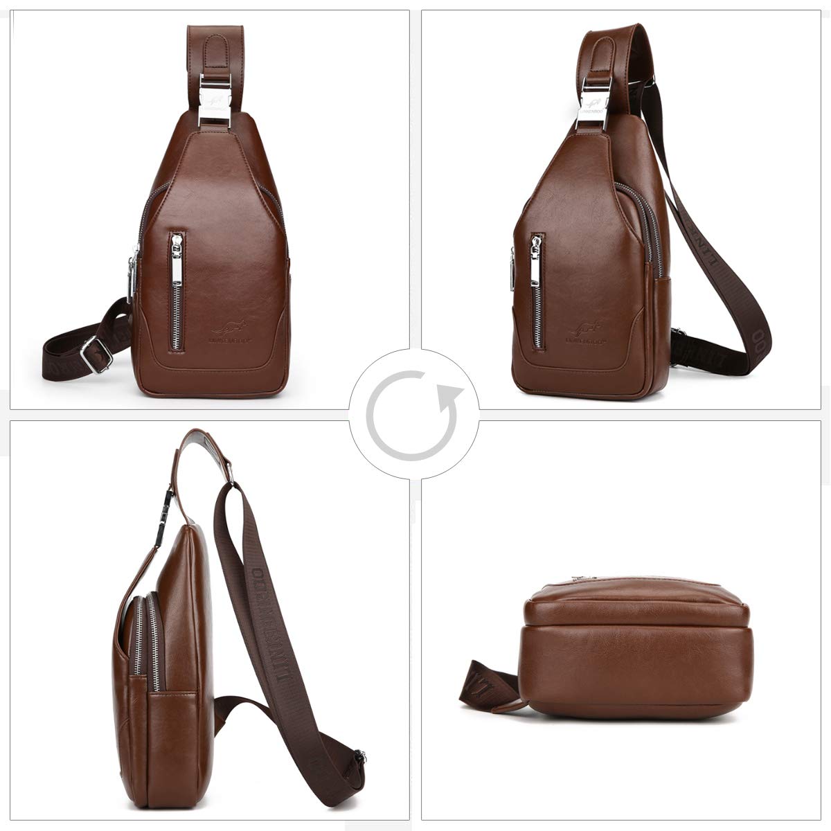 VEGA HOLSTER Zaino Militare Monospalla Con Fondina Porta Pistola E Lucchetto Sporty V.b. 1vb004 Per Trasporto Dell'arma E Del Portacaricatore In Morbida Pelle Nero Made In Italy 1 (dettagliata