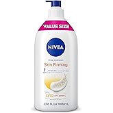 NIVEA Sheer Hydration Skin Firming Body Lotion with Q10 and Vitamin C, 72-Hour Body Moisturizer for Normal to Dry Skin, 33.8 Fl Oz Value Size Pump Bottle