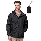 lunovate Men's Lightweight Softshell Rain Jacket Waterproof With Hood Windbreaker Packable for Golf Cycling Hiking