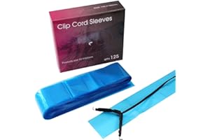 Clip Cord Covers,KingWei One Box of 125 PCS Plastic Blue Clip Cord Sleeves,Tattoo Clip Cord Covers