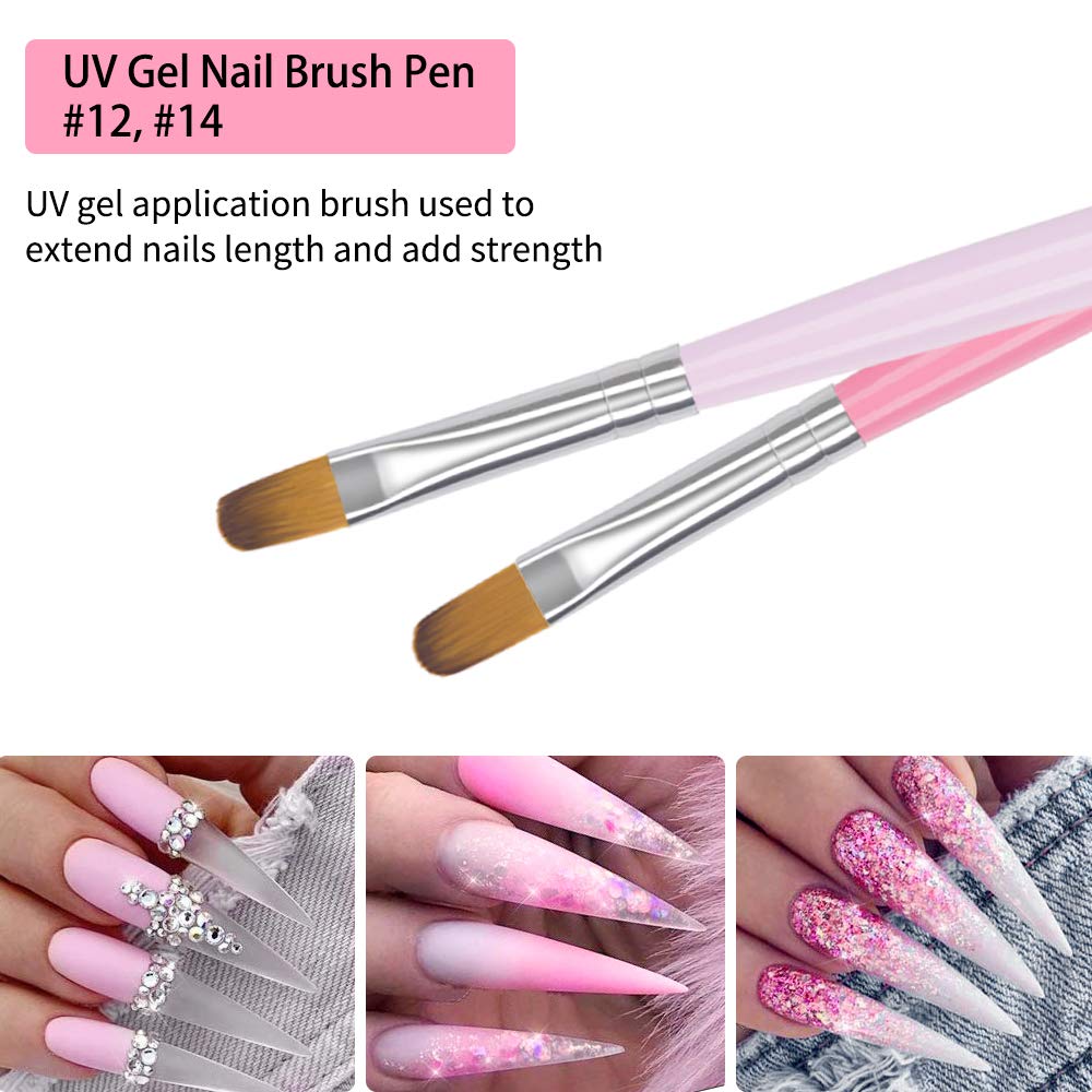 Beetles UV Gel Nail Brush, 7Pcs Poly Extension Gel Brush, Nail Art Tips Builder Brush Nail Painting Brush Pen Set for Home and Salon Use : Beauty