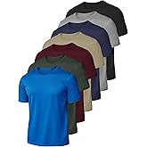 7/8 Pack Mens Short Sleeve Quick Dry Active Athletic T Shirt Running Gym Workout Tee Tops