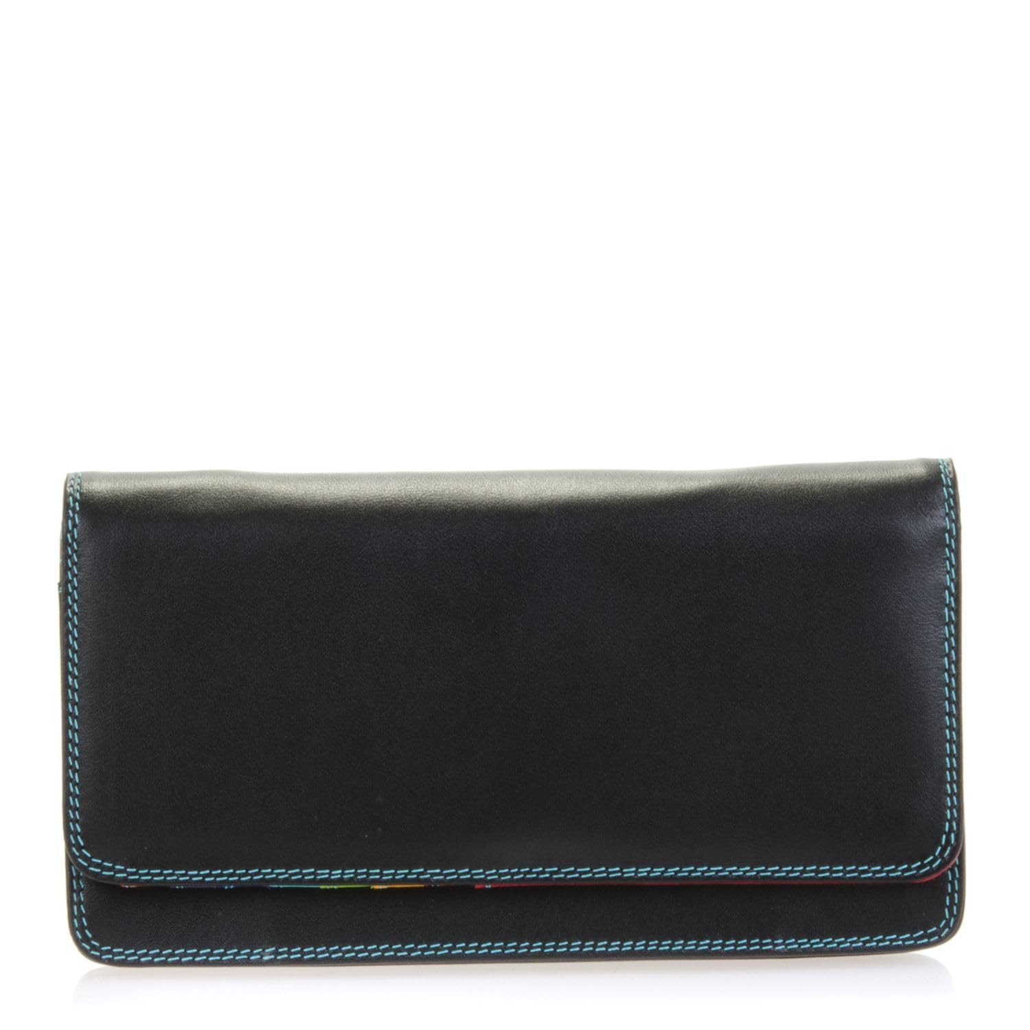 Leather women's Wallet MYWALIT -Medium Matinee Wallet - 237-4 Black Pace — image 1