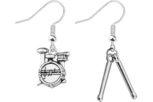 CENWA Music Festival Drums Dangle Earrings Drummer Gift Drummer Jewelry Drum Kit and Drumstick Charm Earrings Gifts Drum Player Band Gifts