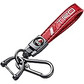 TACOMA Genuine Leather Car Keychain for Key Chain for Men and Women Family Present Key Ring Accessories(Black)