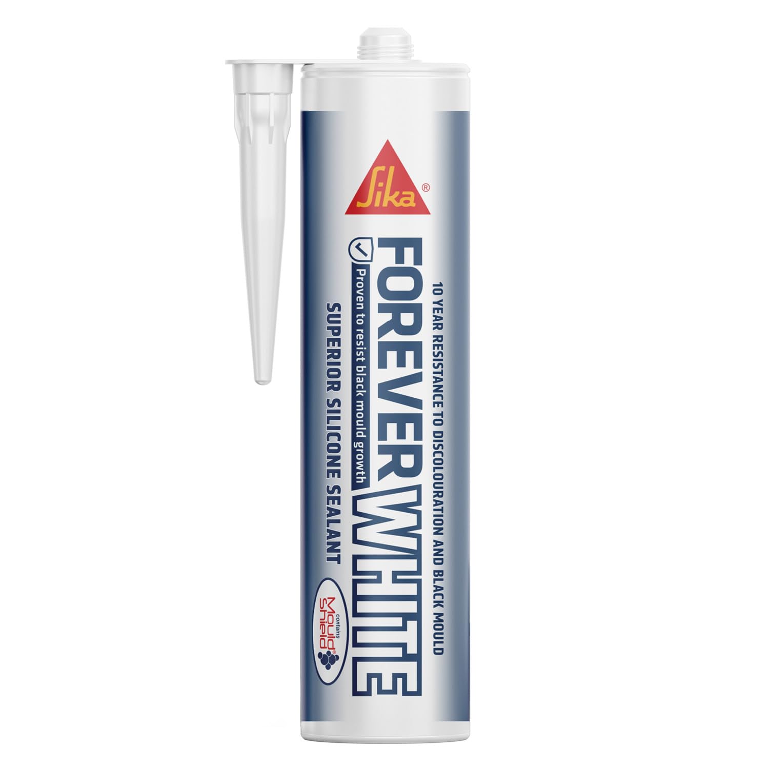 Sika Forever White Anti-Mould Silicone Sealant – Permanently Waterproof – Suitable for Internal And External Use – White – 295ml — image 1