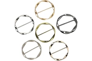 DHATMYC 6 PCS Scarf Ring Clips Waist Buckle Clip T-Shirt Tie Pin Clip for Women Fashion Metal Circle Buckle for Clothes Hat Belt Decor