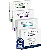 Clean Skin Club Clean Towels® XL Variety 4-Pack Travel Set, Disposable Face Towels, Includes Original, Sensitive, Blemish Control & Healthy Aging, 40 Count Total, 10 Each