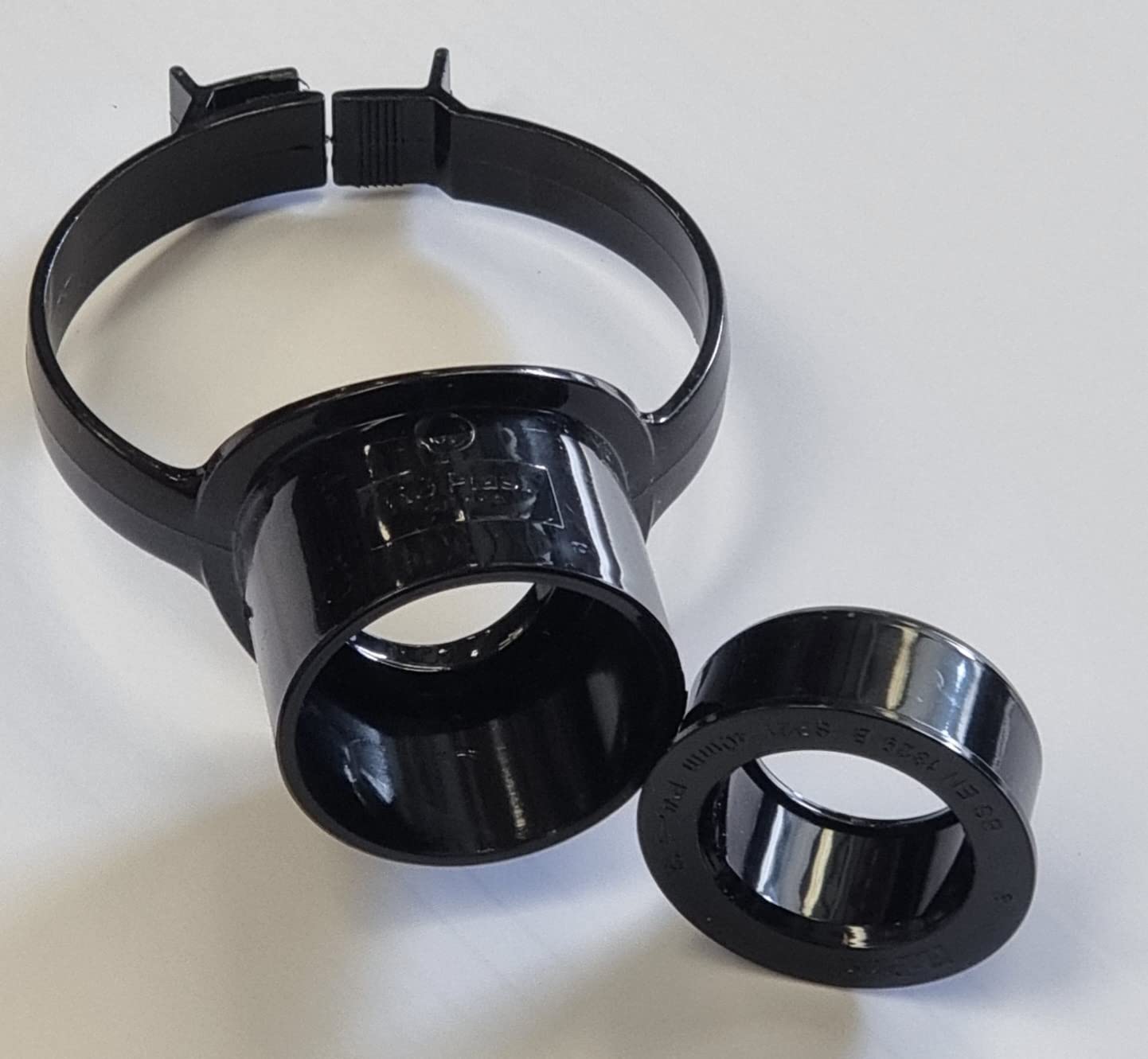 Floplast Soil Pipe Black Strap Boss with 40mm Solvent Boss Adapter