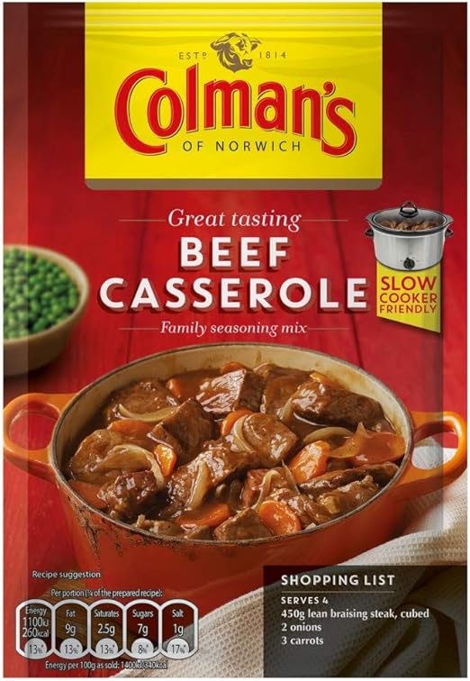Colman's Beef Casserole Recipe Mix 40g Amazon.co.uk Prime Pantry