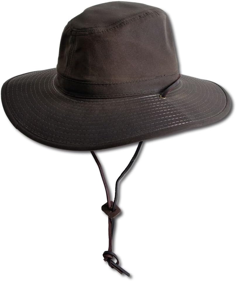 DPC Outdoor Design Men's Oil Cloth Big Brim Safari Hat,Brown,M