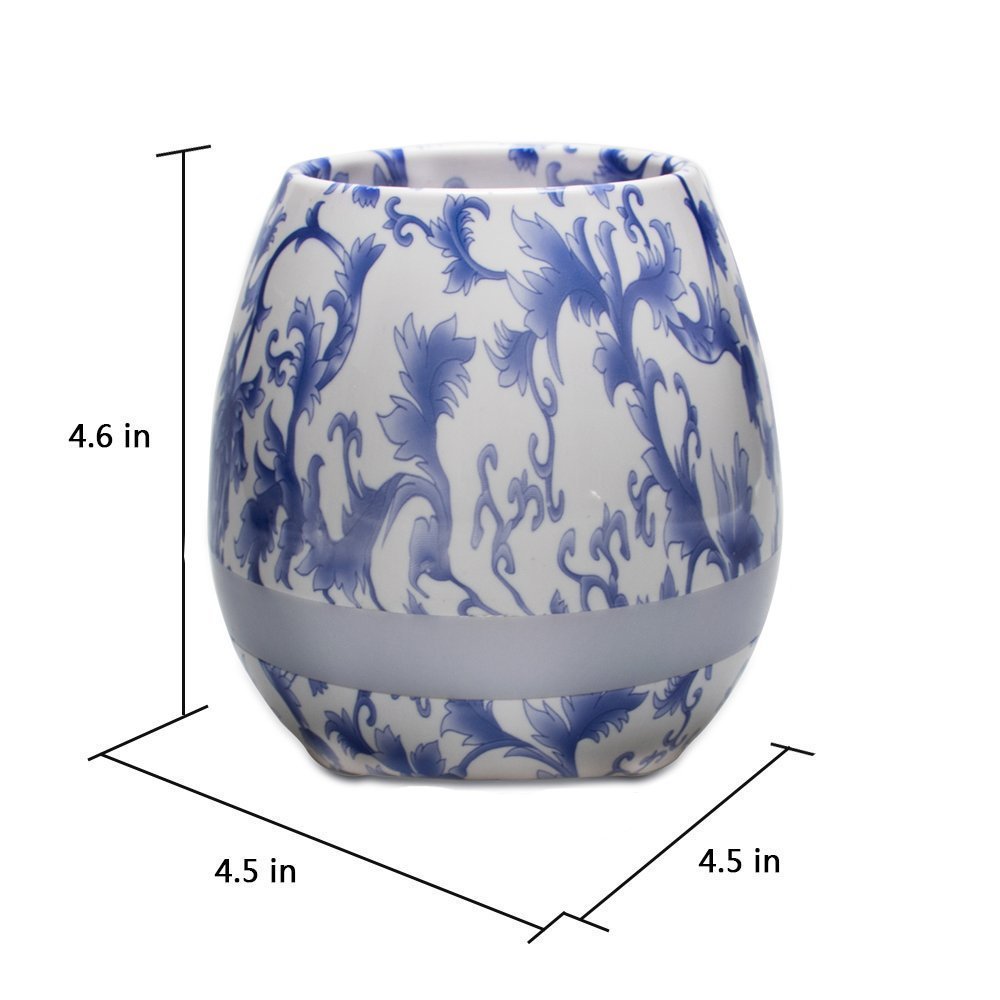 Smart Flowerpot Music Plant Pot with LED Night Light Play the Piano Music & Light Round Pot Rechargeable Wireless Playing(Without Plants)